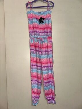 Pixie Lane NWT Size 7 Girls' Pink & Purple Tie-Dye Jumpsuit